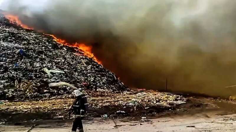 В Нижегородской области потушили пожар на полигоне твердых отходов