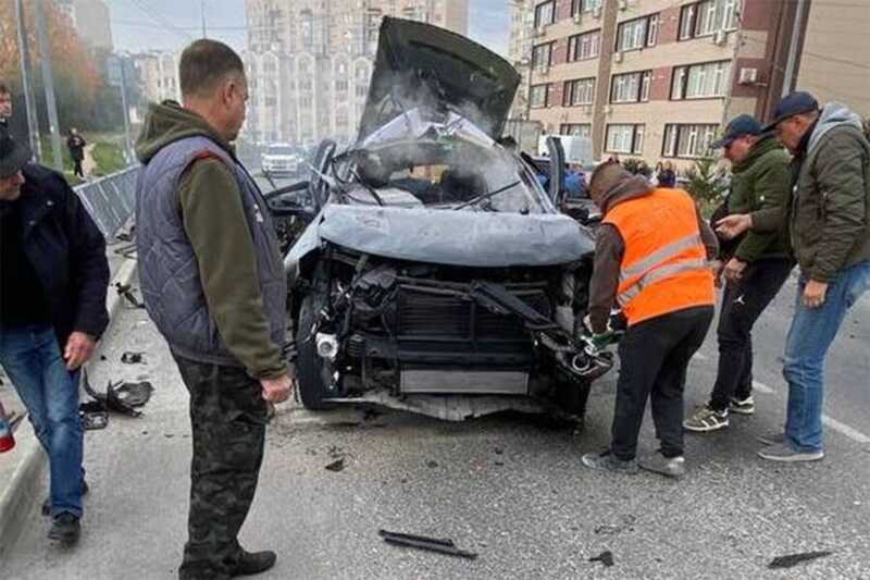 В интернете появилась запись взрыва автомобиля капитана первого ранга Черноморского флота в Севастополе